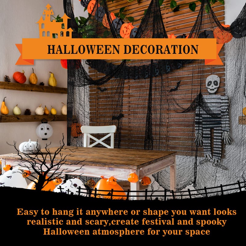 Cyantor 5Pcs Halloween Creepy Cloth Black 30?72inch - Halloween Decorations Clearance - Creepy Spooky Halloween Decorations Outdoor Indoor - Image 2